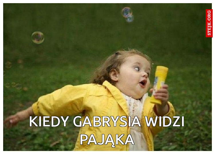 kiedy gabrysia widzi pająka