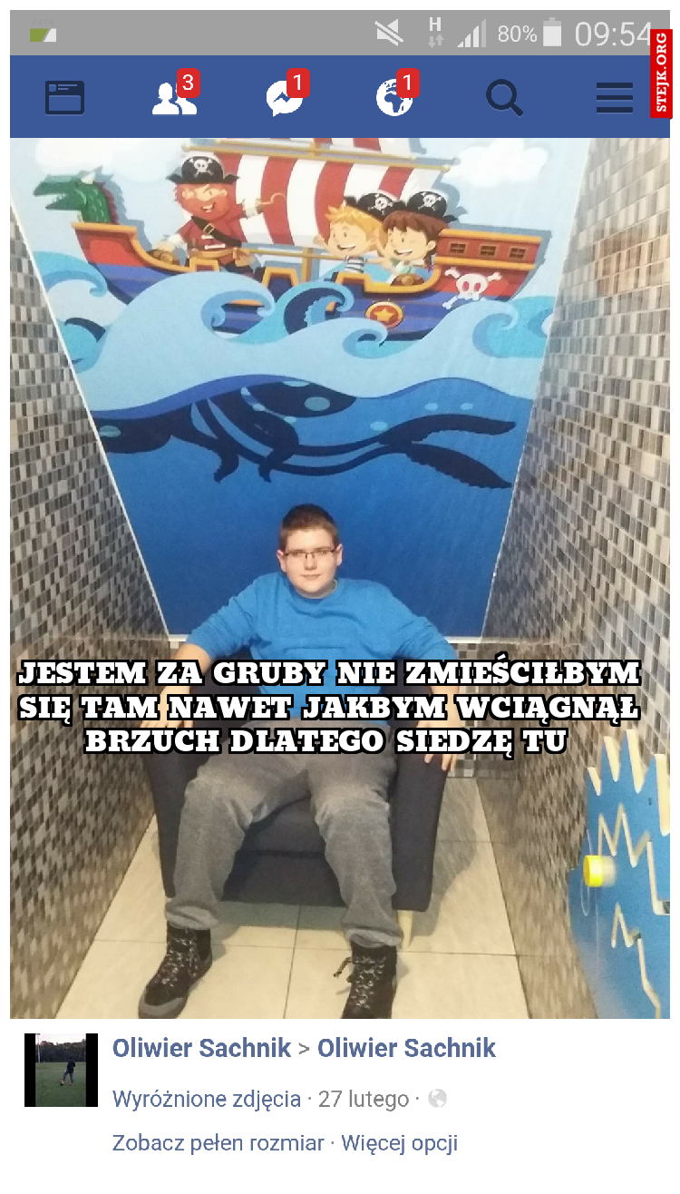 jestem za gruby nie zmieściłbym się tam nawet jakbym wciągnął brzuch dlatego siedzę tu 