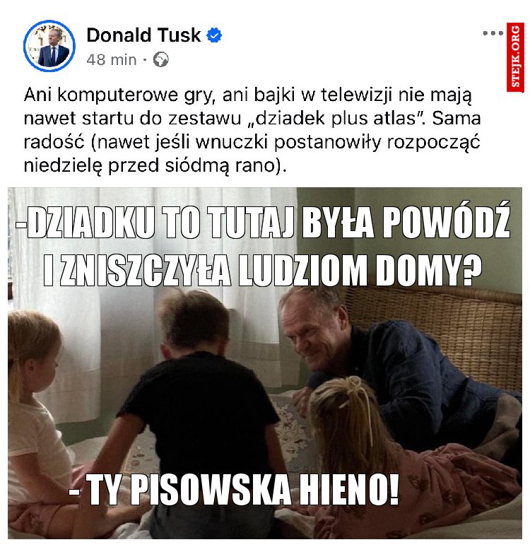 - dziadku to tutaj była powódź i zniszczyła ludziom domy?