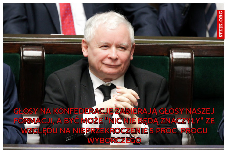 Głosy na Konfederację zabierają głosy naszej formacji, a być może "nic nie będą znaczyły" ze względu na nieprzekroczenie 5 proc. progu wyborczego