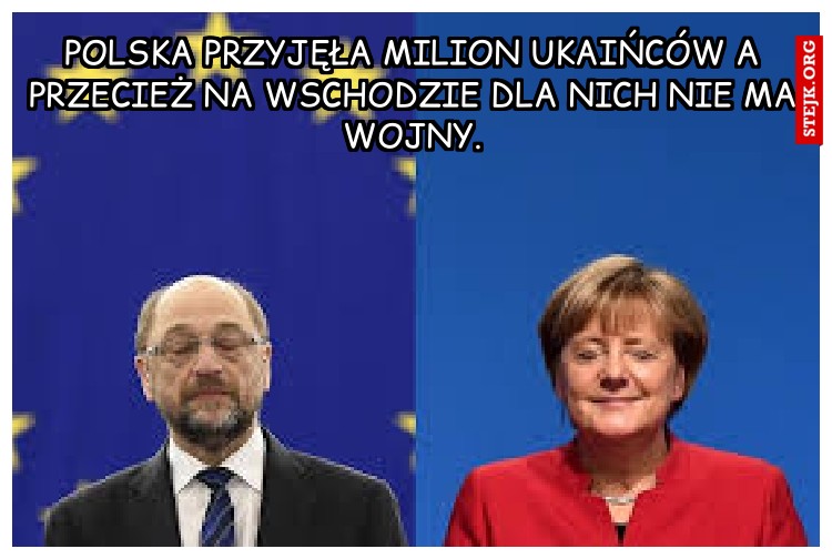 Polska przyjęła milion ukaińców a przecież na wschodzie dla nich nie ma wojny.