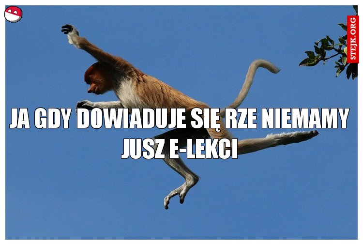 ja gdy dowiaduje się rze niemamy jusz e-lekci