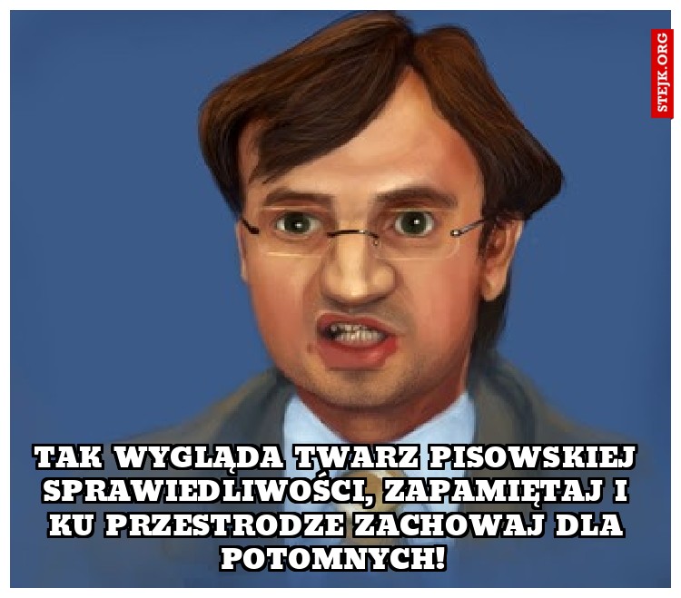 Tak wygląda twarz pisowskiej sprawiedliwości, zapamiętaj i ku przestrodze zachowaj dla potomnych! 