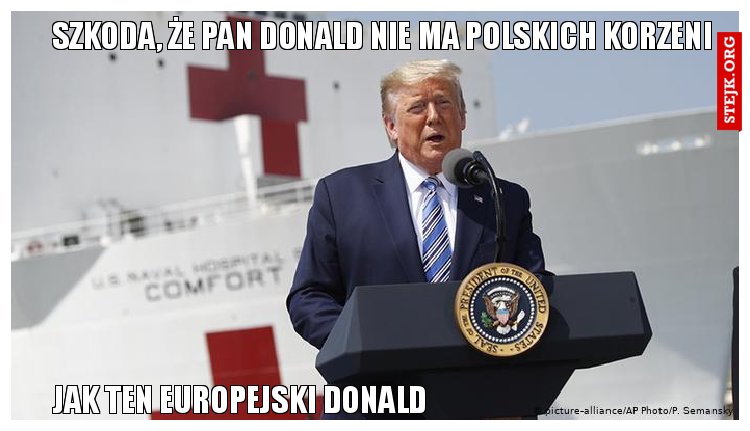Szkoda, że Pan Donald nie ma polskich korzeni 