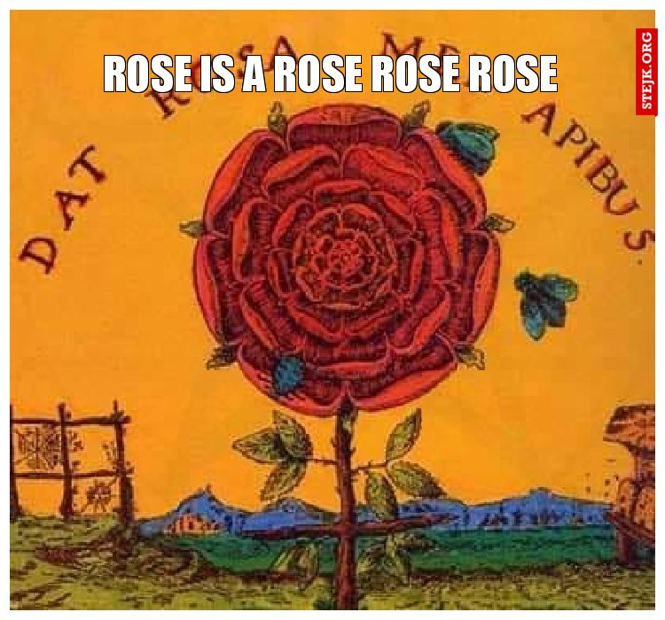ROSE IS A ROSE ROSE ROSE