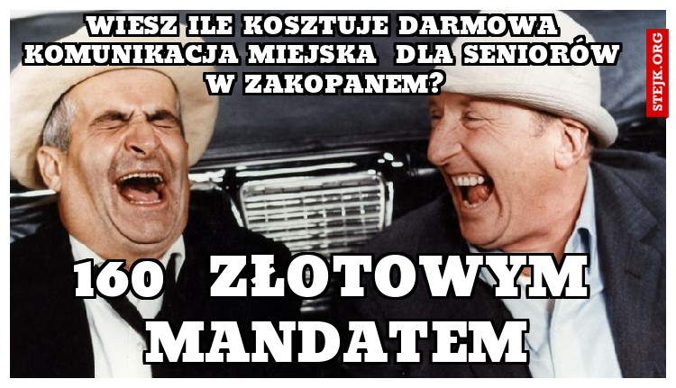 wiesz ile kosztuje darmowa komunikacja miejska  dla seniorów w zakopanem?