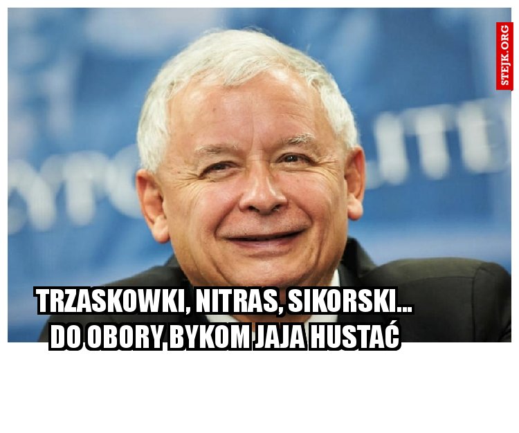 TRZASKOWKI, NITRAS, SIKORSKI... DO OBORY BYKOM JAJA HUSTAĆ