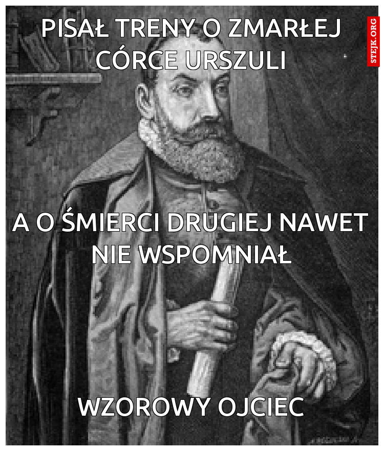 pisał treny o zmarłej córce Urszuli