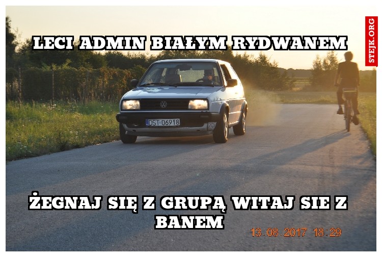leci admin białym rydwanem