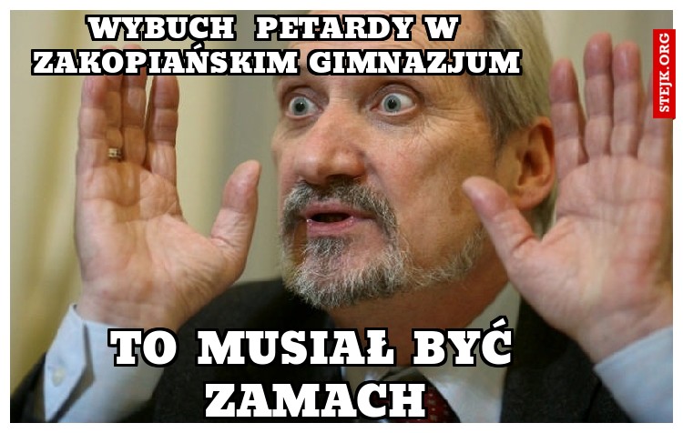 wybuch  petardy w zakopiańskim gimnazjum