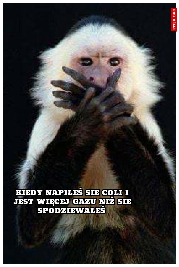kiedy napiłeś sie coli i jest więcej gazu niż sie spodziewałeś 