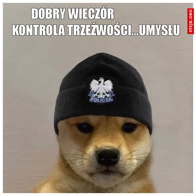 dobry wieczór                      kontrola trzeźwości...umysłu 