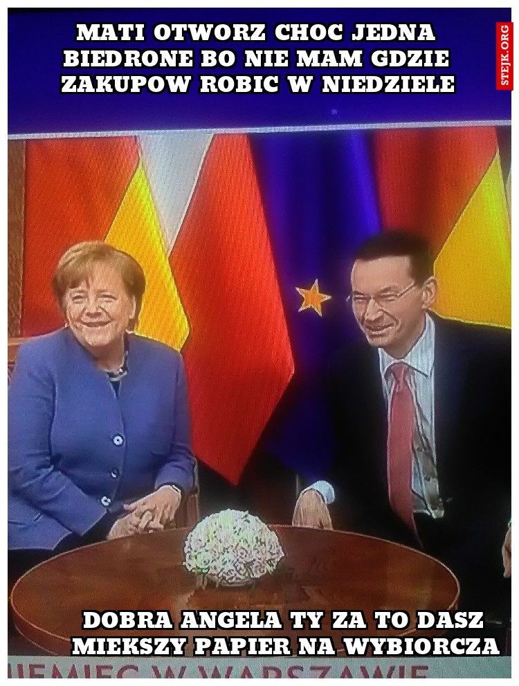 Mati otworz choc jedna biedrone bo nie mam gdzie zakupow robic w niedziele