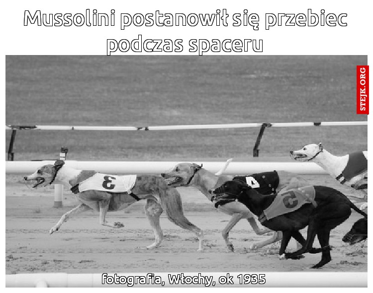 Mussolini postanowił się przebiec podczas spaceru