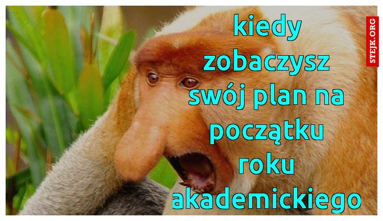 kiedy zobaczysz swój plan na początku roku akademickiego
