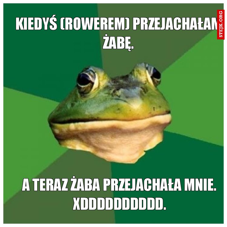 przejechałam rowerem żebę