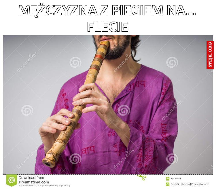 mężczyzna z piegiem na... flecie