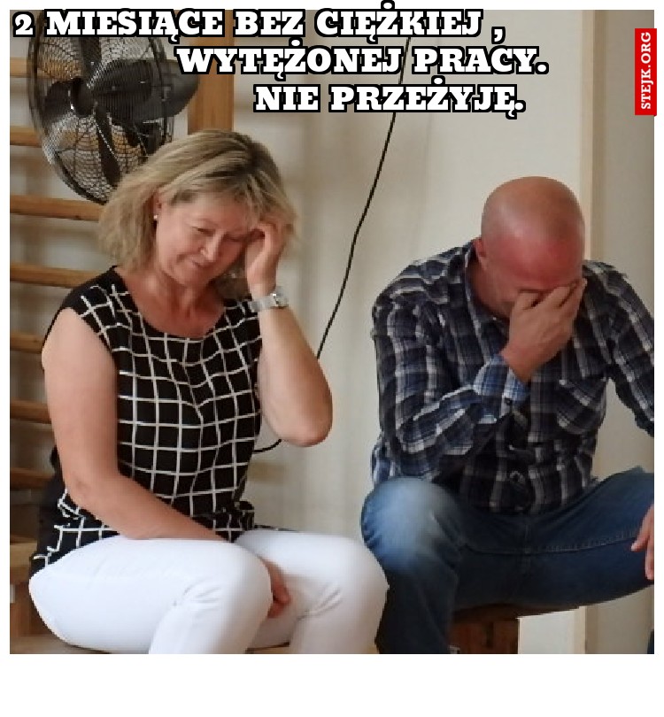 2 miesiące bez ciężkiej ,                      wytężonej pracy.                   Nie przeżyję. 