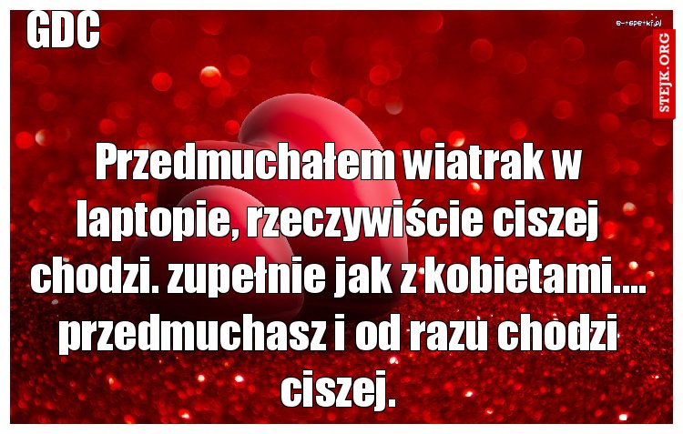 Przedmuchałem wiatrak w laptopie, rzeczywiście ciszej chodzi. zupełnie jak z kobietami.... przedmuchasz i od razu chodzi ciszej.