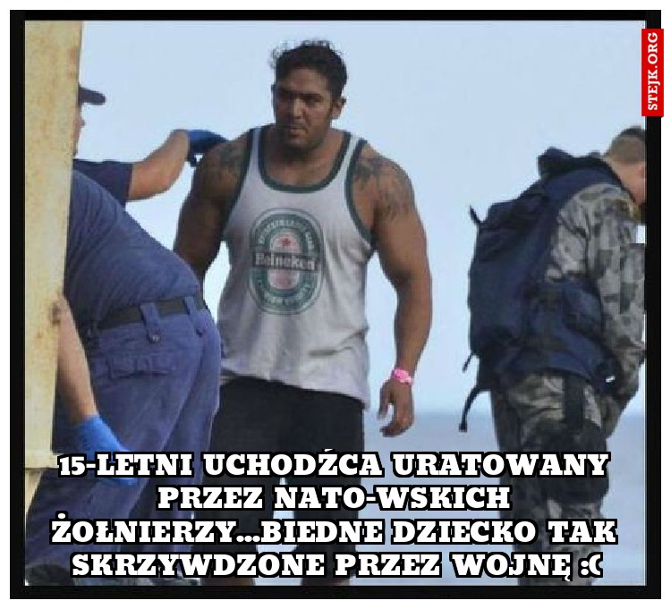 15-letni uchodźca uratowany przez nato-wskich żołnierzy...biedne dziecko tak skrzywdzone przez wojnę :(