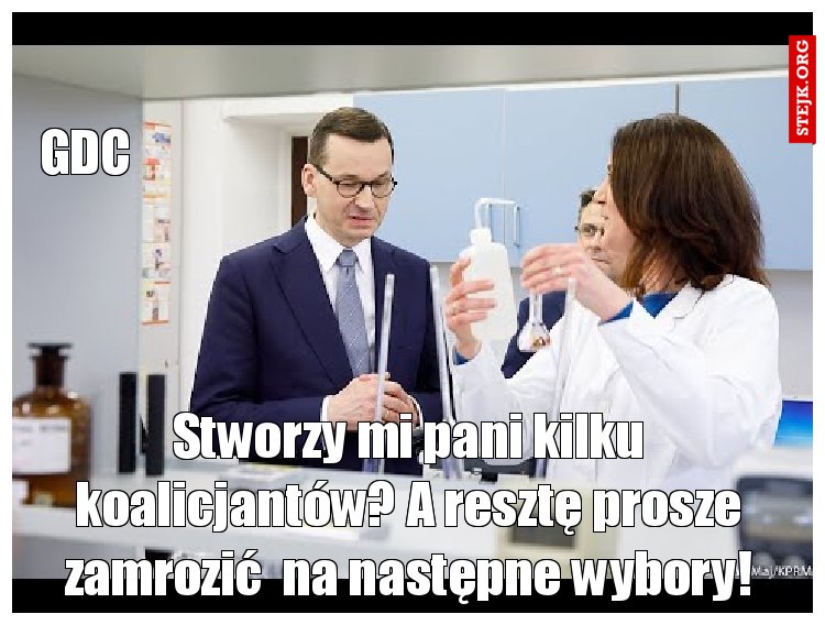 Stworzy mi pani kilku koalicjantów? A resztę prosze zamrozić  na następne wybory!
