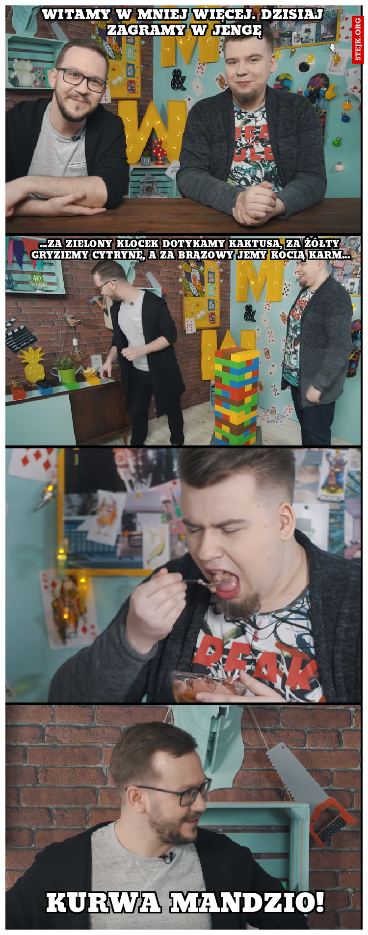 Witamy w Mniej Więcej. Dzisiaj zagramy w Jengę