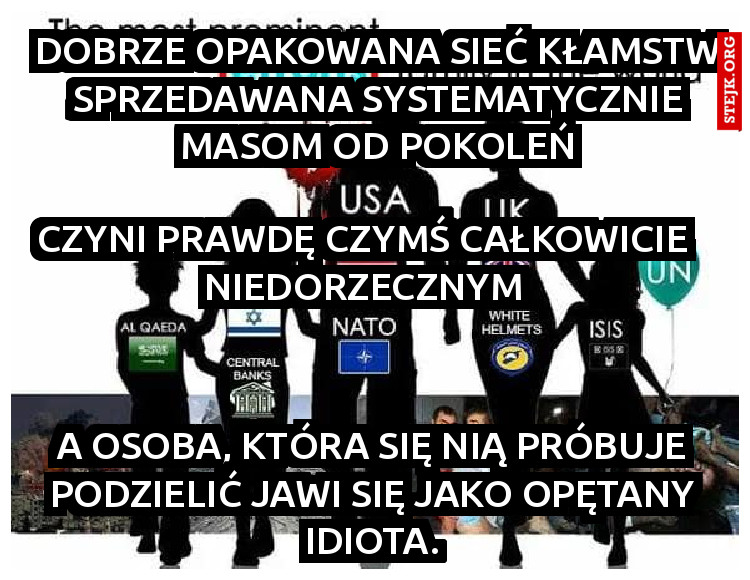 Dobrze opakowana sieć kłamstw sprzedawana systematycznie masom od pokoleń