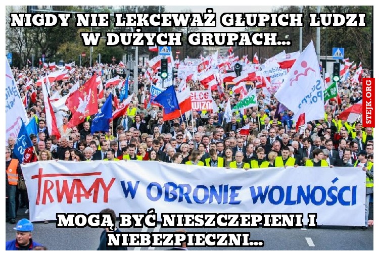 Nigdy nie lekceważ głupich ludzi w dużych grupach... 