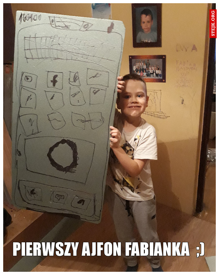 Pierwszy ajfon Fabianka  ;)