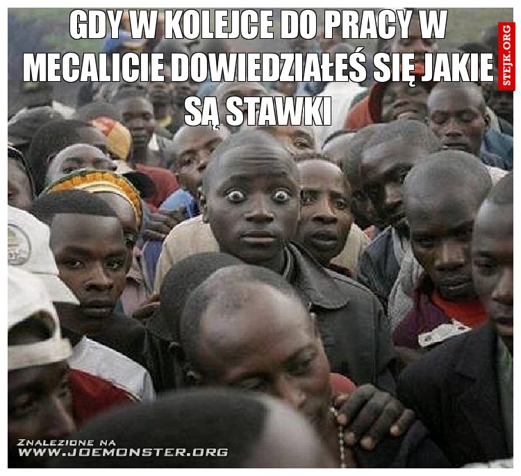 gdy w kolejce do pracy w mecalicie dowiedziałeś się jakie są stawki
