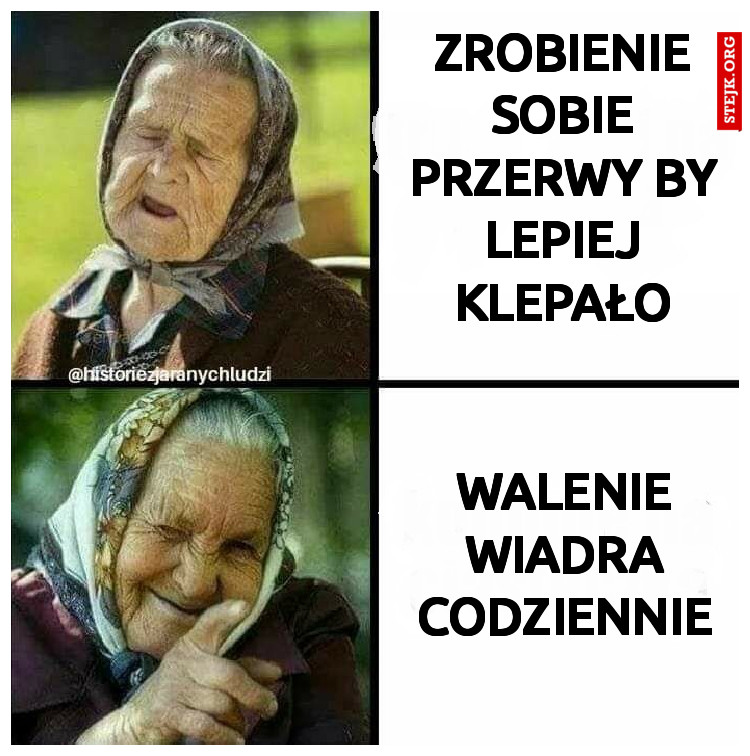 zrobienie sobie przerwy by lepiej klepało