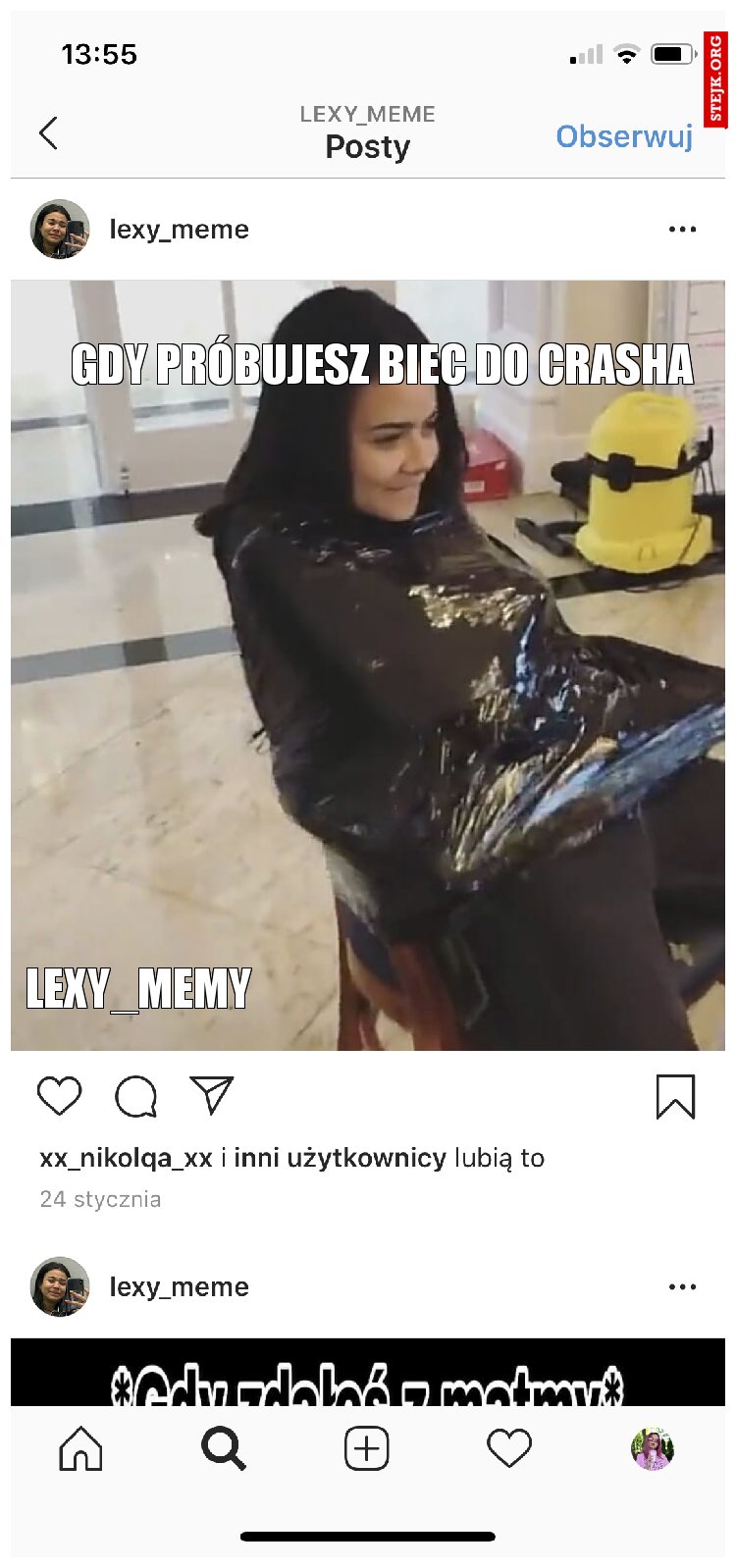 Gdy próbujesz biec do crasha