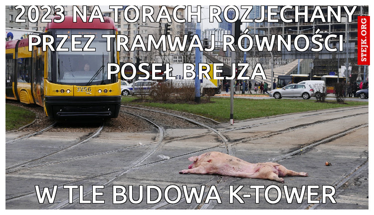 2023 na torach rozjechany przez tramwaj równości poseł brejza
