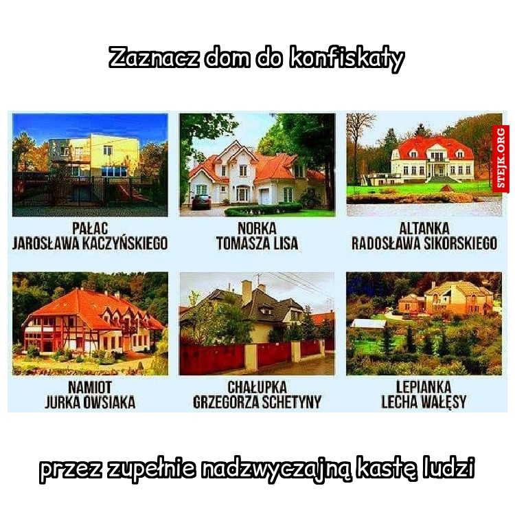 Zaznacz dom do konfiskaty