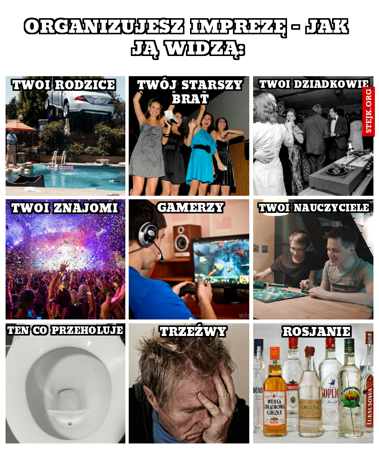 Organizujesz imprezę - jak ją widzą: