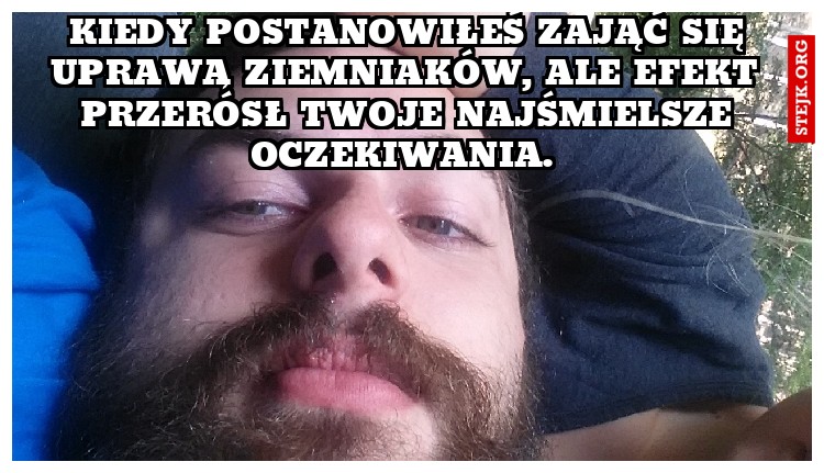 Kiedy postanowiłeś zająć się uprawą ziemniaków, ale efekt przerósł Twoje najśmielsze oczekiwania. 