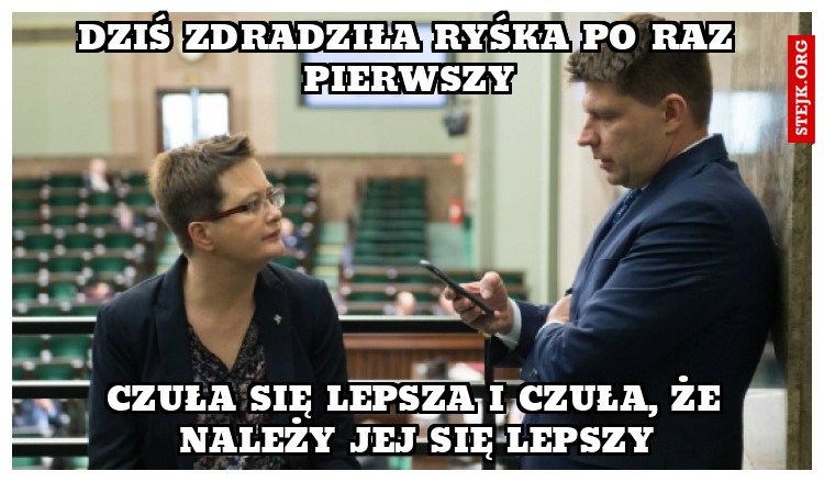 Dziś zdradziła ryśka po raz pierwszy
