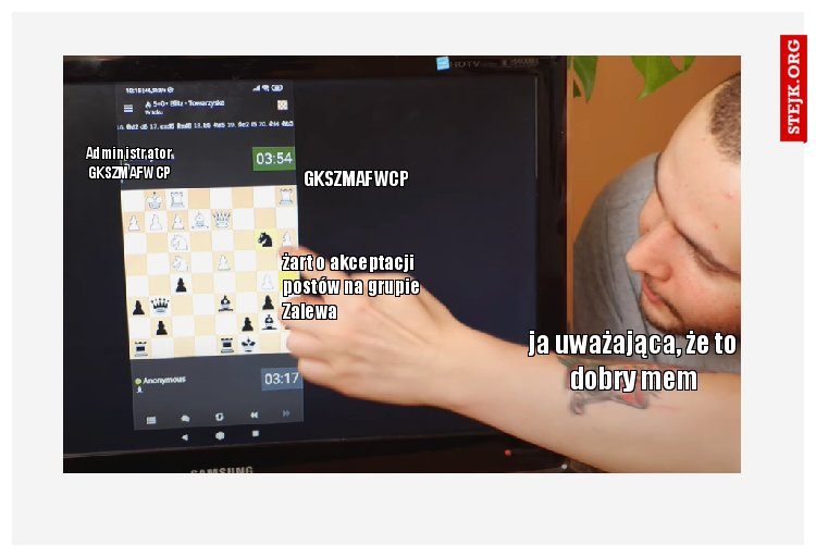 żart o akceptacji postów na grupie Zalewa
