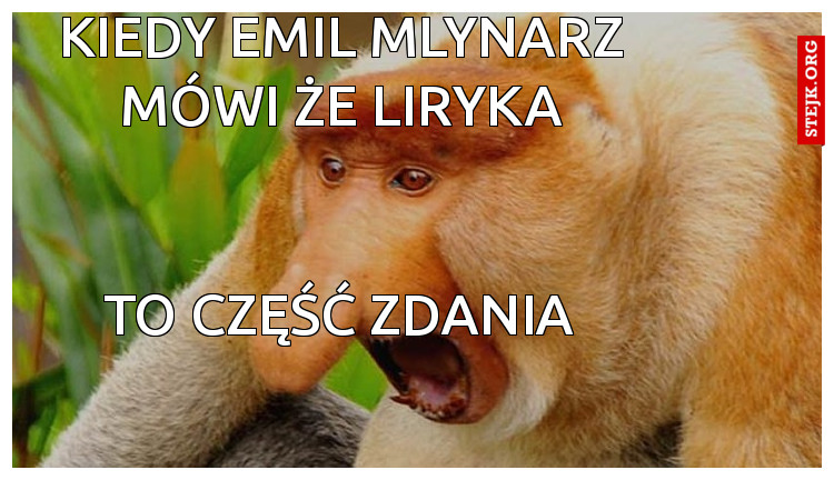 Kiedy Emil Mlynarz mówi że liryka