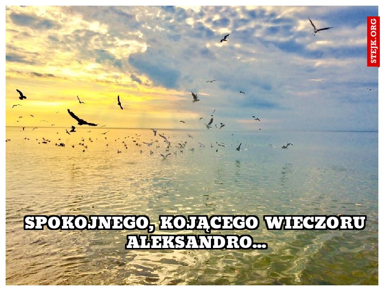 Spokojnego, kojącego wieczoru aleksandro...
