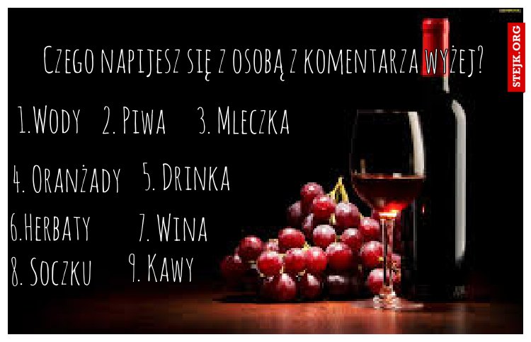 Czego napijesz się z osobą z komentarza wyżej?