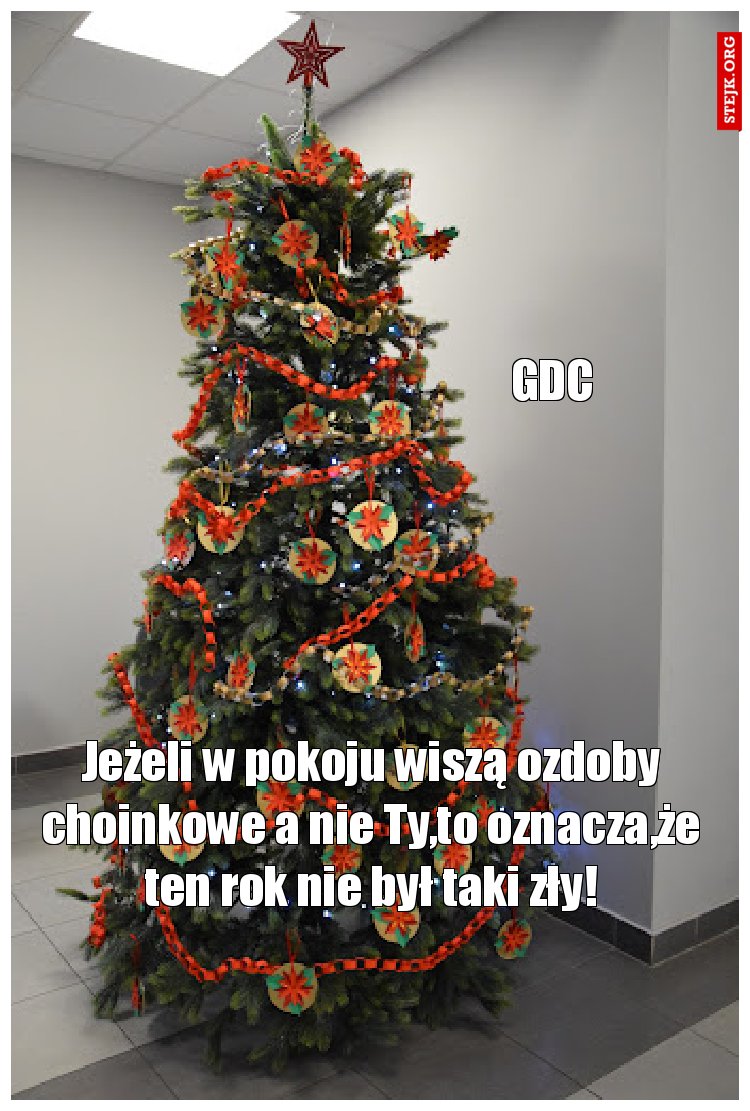 Jeżeli w pokoju wiszą ozdoby choinkowe a nie Ty,to oznacza,że ten rok nie był taki zły!