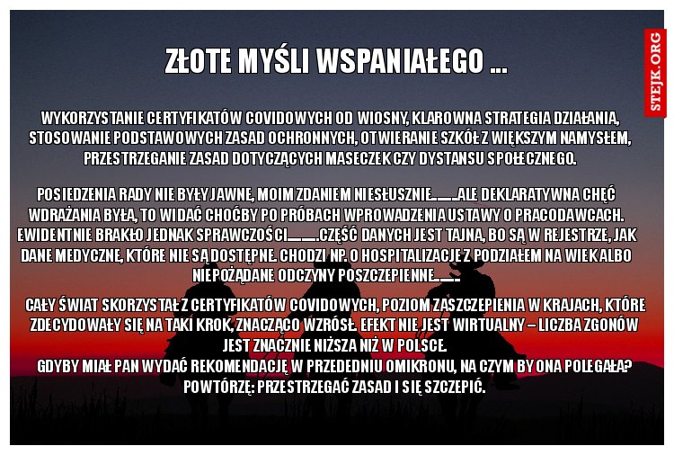 ZŁOTE MYŚLI WSPANIAŁEGO ...