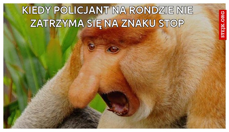 Kiedy policjant na rondzie nie zatrzyma się na znaku stop