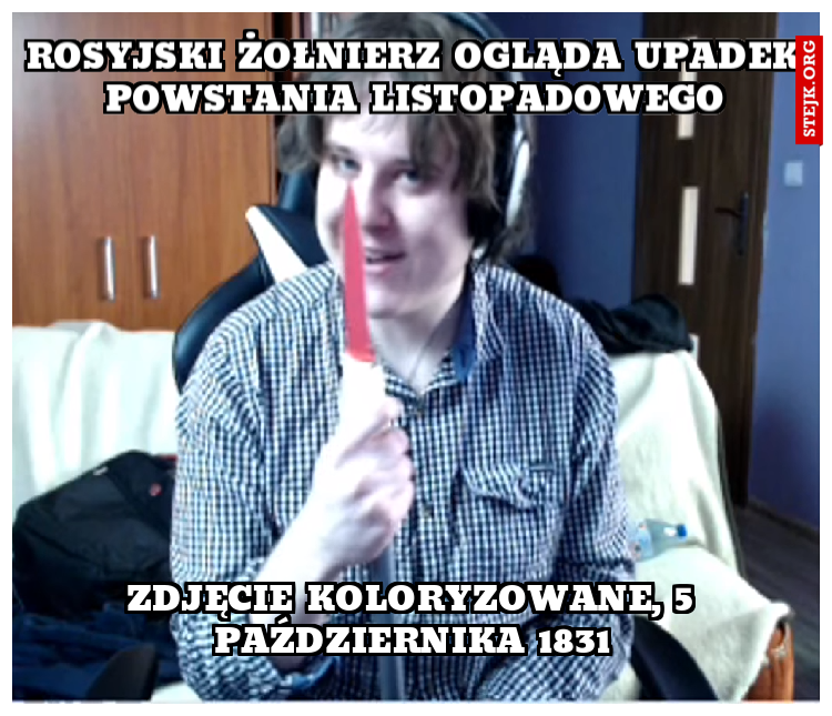 Rosyjski żołnierz ogląda upadek powstania listopadowego