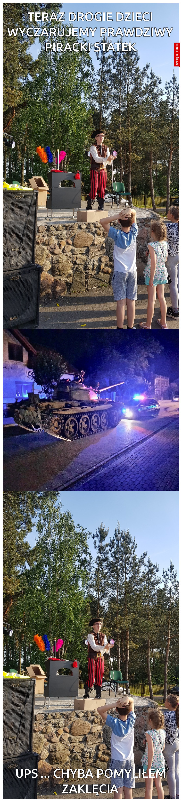 teraz drogie dzieci wyczarujemy prawdziwy piracki statek