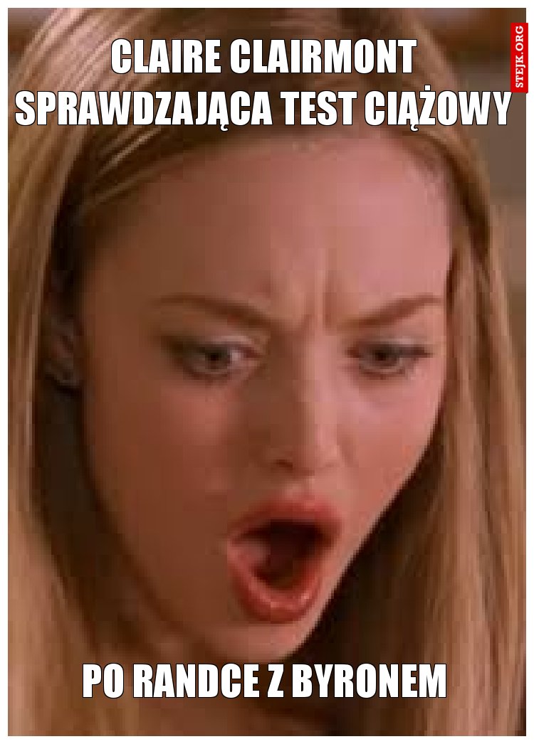 CLAIRE CLAIRMONT SPRAWDZAJĄCA TEST CIĄŻOWY