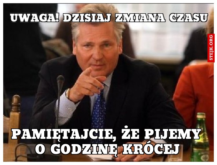 Uwaga! Dzisiaj zmiana czasu