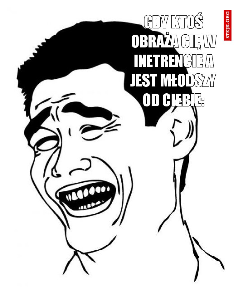 gDY KTOŚ OBRAŻA CIĘ W INETRENCIE A JEST MŁODSZY OD CIEBIE: