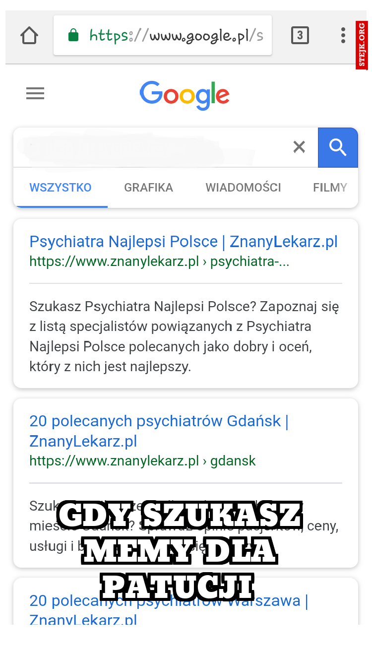 Gdy szukasz memy dla Patucji 
